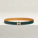 H Infini belt buckle & Reversible leather strap 24 mm - Image 2